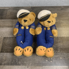 Vintage Joshua Bear Womens Size Medium 7-8 Slippers Blue Nautical Stuffed Animal