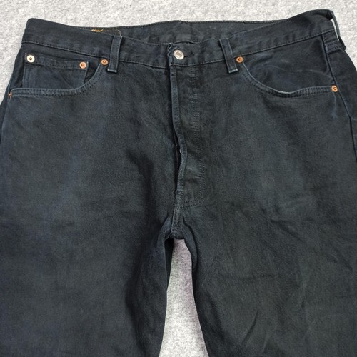 Vintage Levis 501 Herren Jeans W35 L31 (Etikett: W38 L32) Schwarz Straight Made in UK - Bild 3 von 12