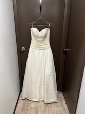 Size 10 Casablanca 1881 Ivory/ Champagne Wedding Dress Bridal Gown Sleeveless