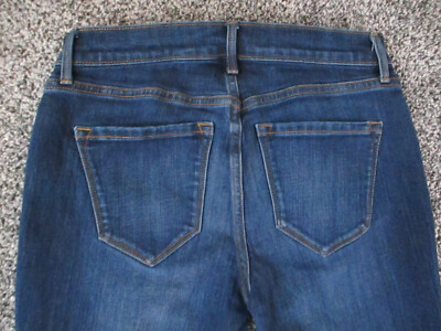 Old Navy Jeans Womens 0 Blue Denim Curvy Straight Leg Mid Rise Dark Wash 26x29