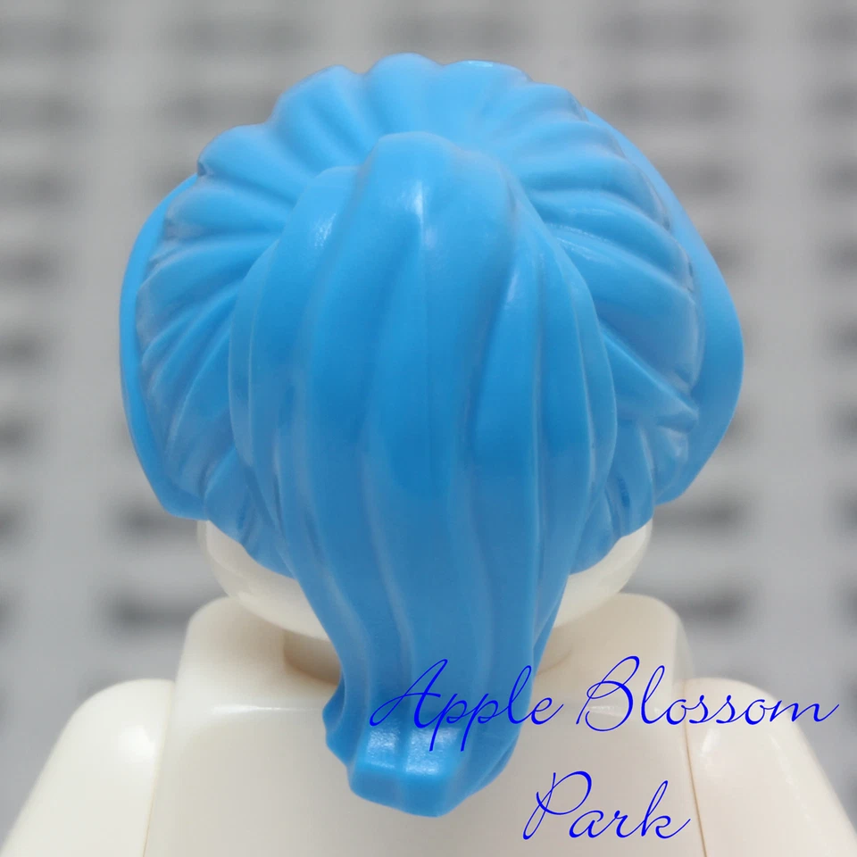 NUEVO Lego Mujer MINIFIGURA AZUL OSCURO PELO Corto Azul Agente Niña Cola de Caballo Equipo Cabeza Foto 4 de 4