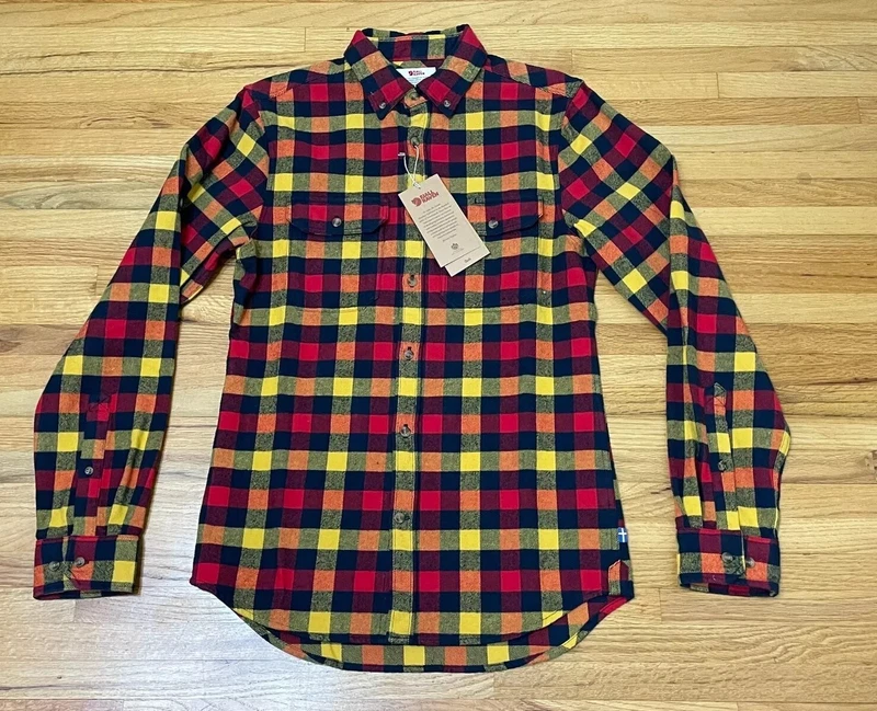 fjallraven skog button up flannel button-down collared slim fit shirt