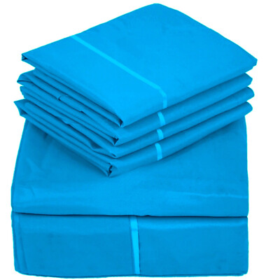 6 Piece Premium Bamboo Sheet Set, Deep Pockets, 50 Colors, 2200 Count, Soft