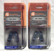 (2) SHOCK DOCTOR Gel Max Mouthguards Adult 6103A Blue/Black NEW Made in the USA