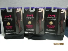 Maidenform Sweet Nothings Women's Black Shaping Tights High Waist Sz XL LOT OF 3