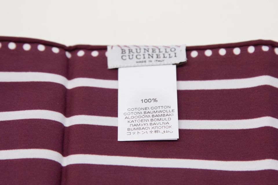 Nuevo con etiquetas Brunello Cucinelli Para hombres Doble Raya + Estampado de Puntos Cuadrado de Bolsillo A201 Foto 3 de 4