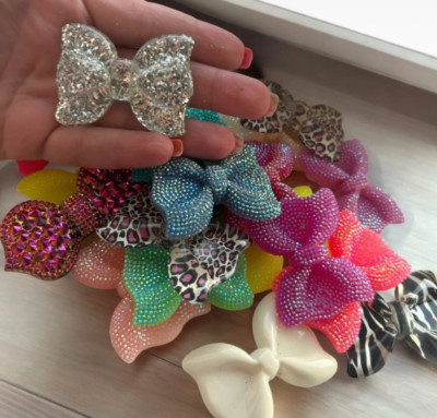 NEON Cabochon flache Rückseite Harz KAWAII MÜLL HANDYHÜLLE CHARMS XL riesige Schleife Schleifen