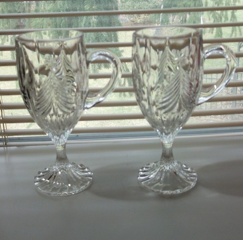 Mikasa Crystal 2 Christmas Tree Footed Irish Mugs - Picture 5 of 9