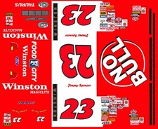  23 Jimmy Spencer Winston NO BULL Taurus 1/64th HO Scale Slot Car Decals