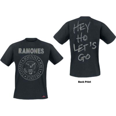 Ramones Seal Hey Ho T-Shirt Black New