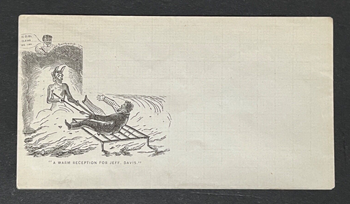 1860s CIVIL WAR PATRIOTIC BLACK AMERICANA UNUSED VF #5 ! DEVIL JEFF