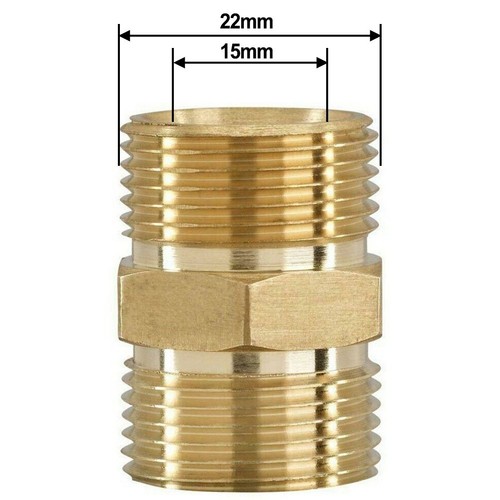 Adaptador/conector de alimentación M22/15 mm o M22/14 mm a macho lavadora a presión manguera-salida - Imagen 23 de 40