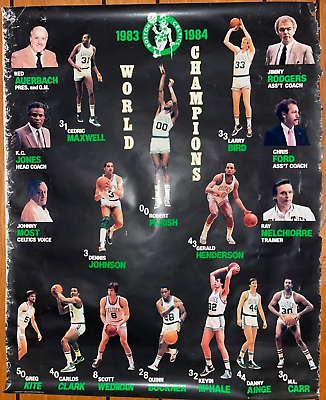 1983-84 Boston Celtics NBA World Champions Poster Bird Parish McHale DJ