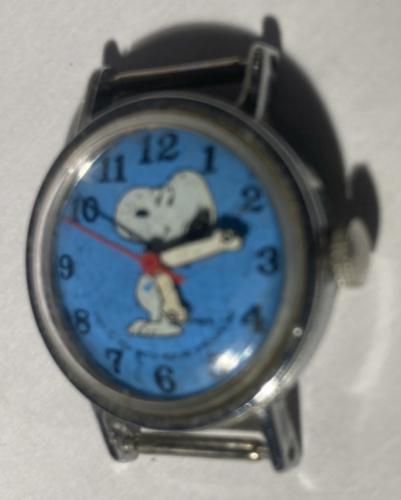Vintage Snoopy Timex Watch Blue Face Year Unknown No Strap Not Sure If It Works