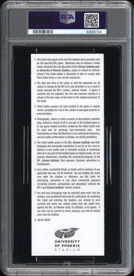 Russell Wilson Signed NFL Debut Full Ticket Stub 9/9/12 Seahawks PSA 8 Auto - Image 2 of 2