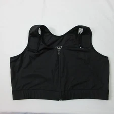 Karlee Smith Bra Women L Black Compression Sports Bra Post Surgery Zip Front