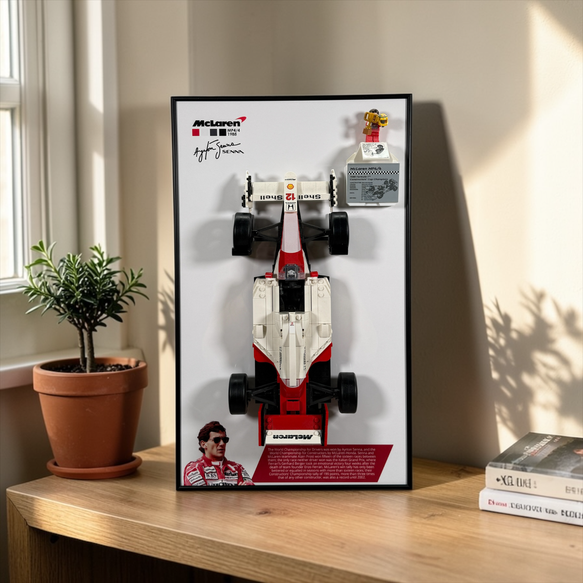 Holder Frame on Wall 50x30 cm Lego McLaren MP4/4 Ayrton Senna