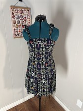 AguaBendita x Target Navy Floral Ruffled Strap Mini Dress Size XS NWT