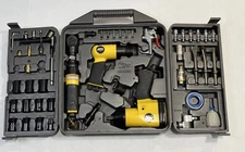 Pit Crew Pneumatic Tool Kit 48 Piece Set Air Hammer Impact Wrench Ratchet W Case