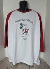 Vintage Disney Mickey Mouse Baseball Raglan Sleeve Shirt Size XL