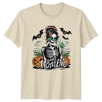 T-Shirt Mombie Halloween Skelett Mama Grafik Unisex Feiertage Events