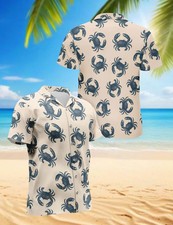 Crab Pattern Tropical Ocean Beach Animal Hawaiian Shirt