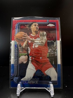 D853 - 2025-26 Topps Chrome - Brandon Clarke #133 Red White & Blue Refractor