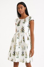 Spring/Tea/Garden Party Dress with Low V Back and Ribbon Belt