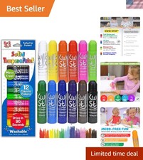 12 Assorted Kwik Stix Tempera Paint Sticks - Non-Toxic Art for Young Artists