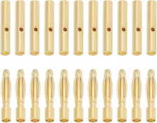 30 Pairs 2mm Male Female Banana Connectors Plugs Gold-Plated Bullet...