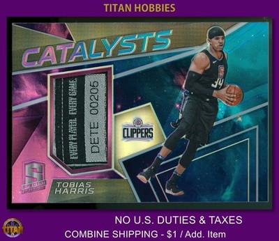 2017 Panini Spectra NEBULA Prizm #5 Tobias Harris PATCH 1/1 *TRUE ONE of ONE*
