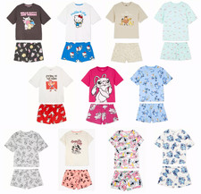 Ladies Character Pyjamas Women 6 to 24 T-Shirt & Shorts Summer PJ Sets Primark