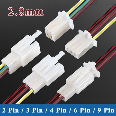 2.8mm Electrical Wire Connector Male and Female Plug Socket Auto 2/3/4/6/9 Pin