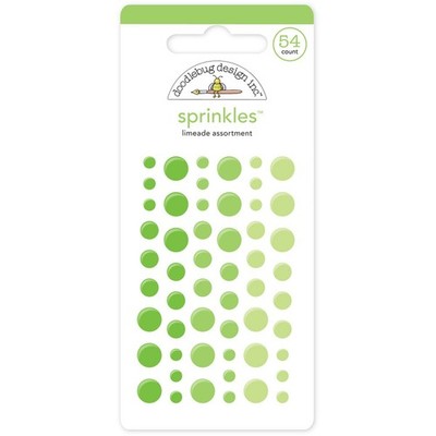 Sprinkles Glossy Enamel Adhesive, Limeade Dots, 54-Pack