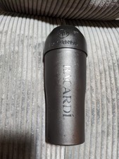 Bacardi 18 Oz Drink Cocktail Shaker Mixer Black with Bat Logo EUC