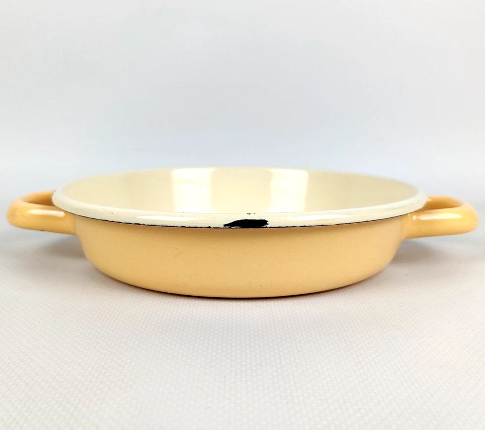 Riess Emaille Eierpfanne Gelb 18cm – Vintage Pfanne, Induktion geeignet - Bild 4 von 4