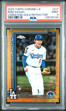 2025 Topps Chrome Logofractor Roki Sasaki Image Variation Gold Rc /50 Psa 9 Pop3