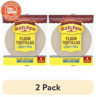 Old El Paso Flour Tortillas for Burritos, 8 Count (2-Pack)