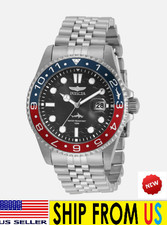 $199 Invicta Pro Diver Mens 43mm Steel, Blue, Red & Black Watch NIB