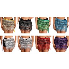 Women Hip Wrap Latin Skirt Party Dancewea Costume Dance Ballroom Waist Sheer