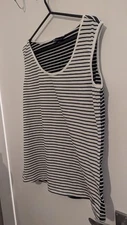 Ladies Crew Clothing Navy & White Striped Vest Top Size 14