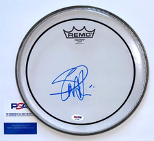 STEVE HARRIS SIGNED 10 INCH DRUM HEAD DRUMHEAD IRON MAIDEN GUITARIST PSA/DNA A