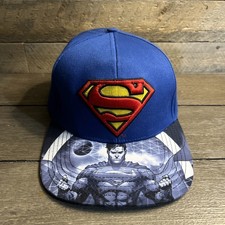 Superman Adjustable Snapback Hat Cap Blue Logo All Over Print DC Comics