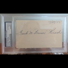 Frank Bruiser Kinard 3x5 Gov Postcard PSA/DNA Signed Auto Autograph 1956 Dogers