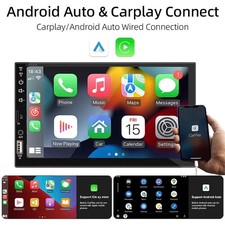 Single 1Din 7" Touch Screen Stereo Bluetooth Radio Car Apple/Android Carplay GPS