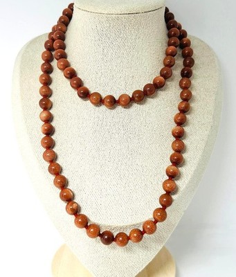 Vintage Goldfluss-Kette 80 cm endlos, einzeln geknüpft, Goldstone