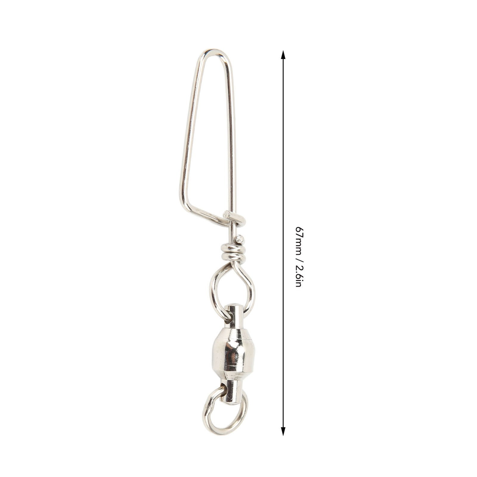 20PCS Fishing Snap Swivels Stainless Steel High Strength B Type Ball Bearing