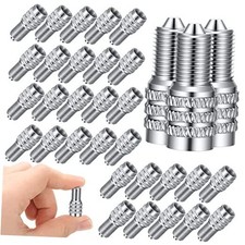 32 Pcs Double Seal Valve Stem Caps Inflate Tire Metal Valve Flow Through