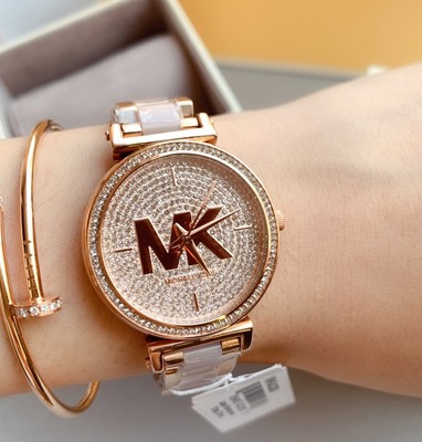 Michael Kors Sofie Quartz Crystal Rose Gold Women's Wristwatch for