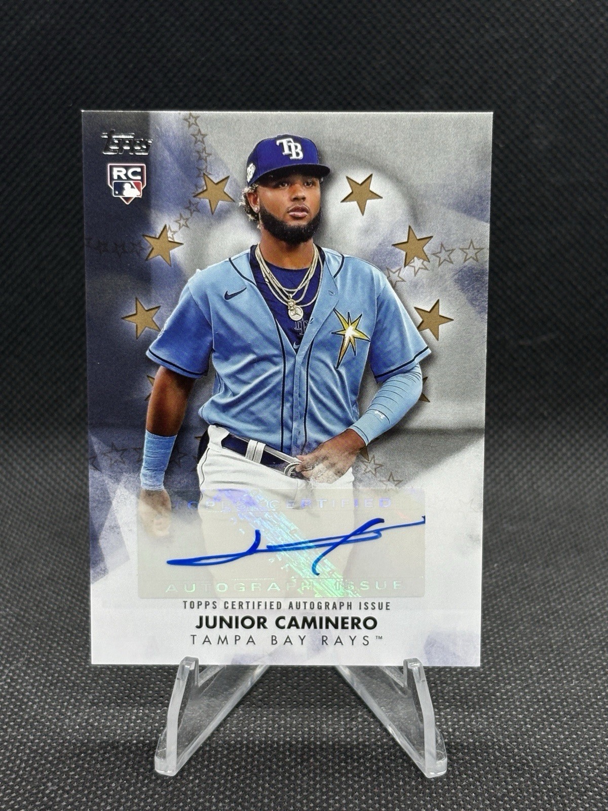 2024 Topps Update Junior Caminero Baseball Stars Auto RC Gold Rookie #/50 Rays